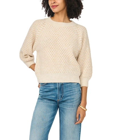 Vince Camuto Women's Tuck Stitch Raglan Crewneck Sweater