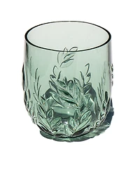 Abode Homewares Embossed Leaf Acrylic Stemless Wine Glasses, Set of 6
