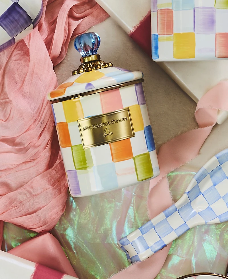 MacKenzie-Childs Confetti Check Small Canister