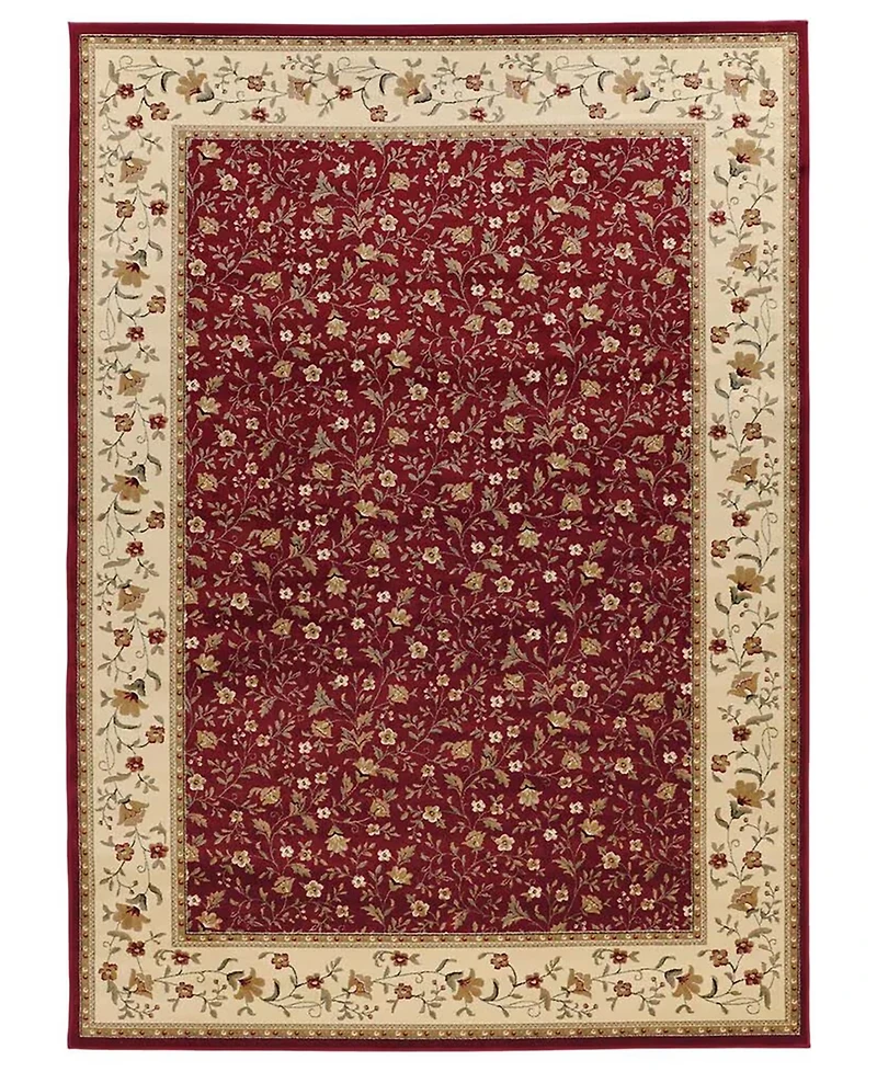 Closeout!! Km Home Pesaro Floral Red 5'5" x 7'7" Area Rug