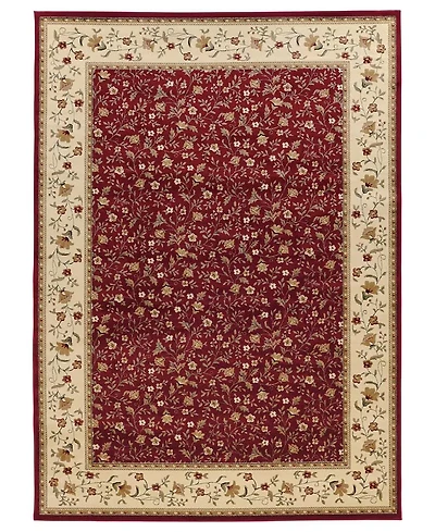 Closeout!! Km Home Pesaro Floral Red 5'5" x 7'7" Area Rug