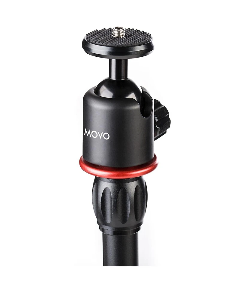 Movo Universal Mini Camera Tripod with Extendable Pole (Mv-T1) Adjustable Head, Heavy-Duty Aluminum Travel Stand for Dslr, Mirrorless, GoPro