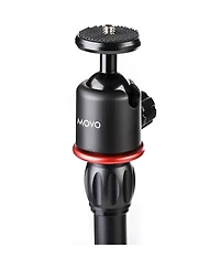 Movo Universal Mini Camera Tripod with Extendable Pole (Mv-T1) Adjustable Head, Heavy-Duty Aluminum Travel Stand for Dslr, Mirrorless, GoPro