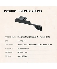 Tilta Hot Shoe Thumb Bracket for Fujifilm X-M5 Camera, Silver