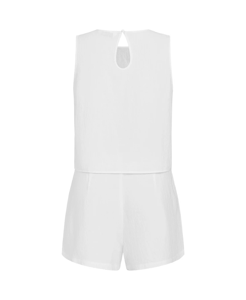 Cupshe Women's Floral Embroidered Sleeveless Crop Top and Wrap Front Skort Outfits
