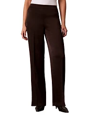 Calvin Klein Women's Pull-On Wide-Leg Satin Pants