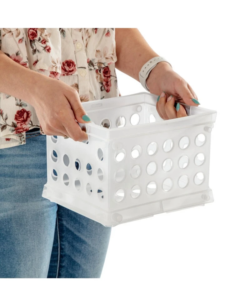 Sterilite Convenient Mini Square Small Storage Organizing Crate, Clear (12 Pack)