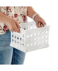 Sterilite Convenient Mini Square Small Storage Organizing Crate, Clear (12 Pack)