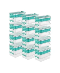 Sterilite Convenient Home 3-Tiered Stacking Carry Storage Box, Clear (12 Pack)