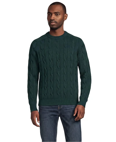 Lands' End Men's Long Sleeve Drifter Cable Crewneck Sweater