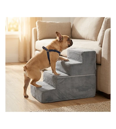 Zeny Staircase ramps designed for small dogs and cats, high-density foam curved pet steps, dog steps