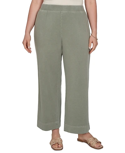Ruby Rd. Plus Size Snow Wash Elastic Waist Pants