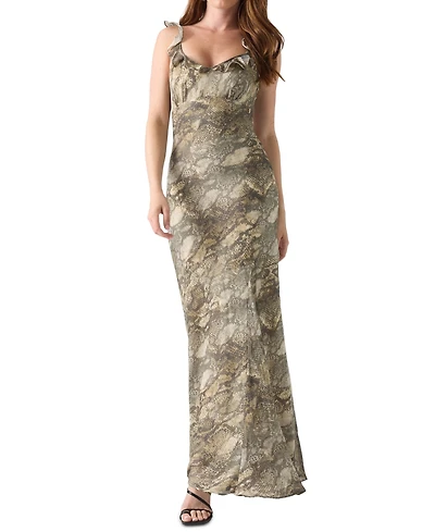 Guess Women's Animal-Print Sweetheart Maxi Dress