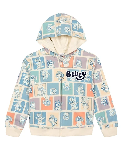 Bluey Boys' 2T-12 Full-Zip Fleece Hoodie