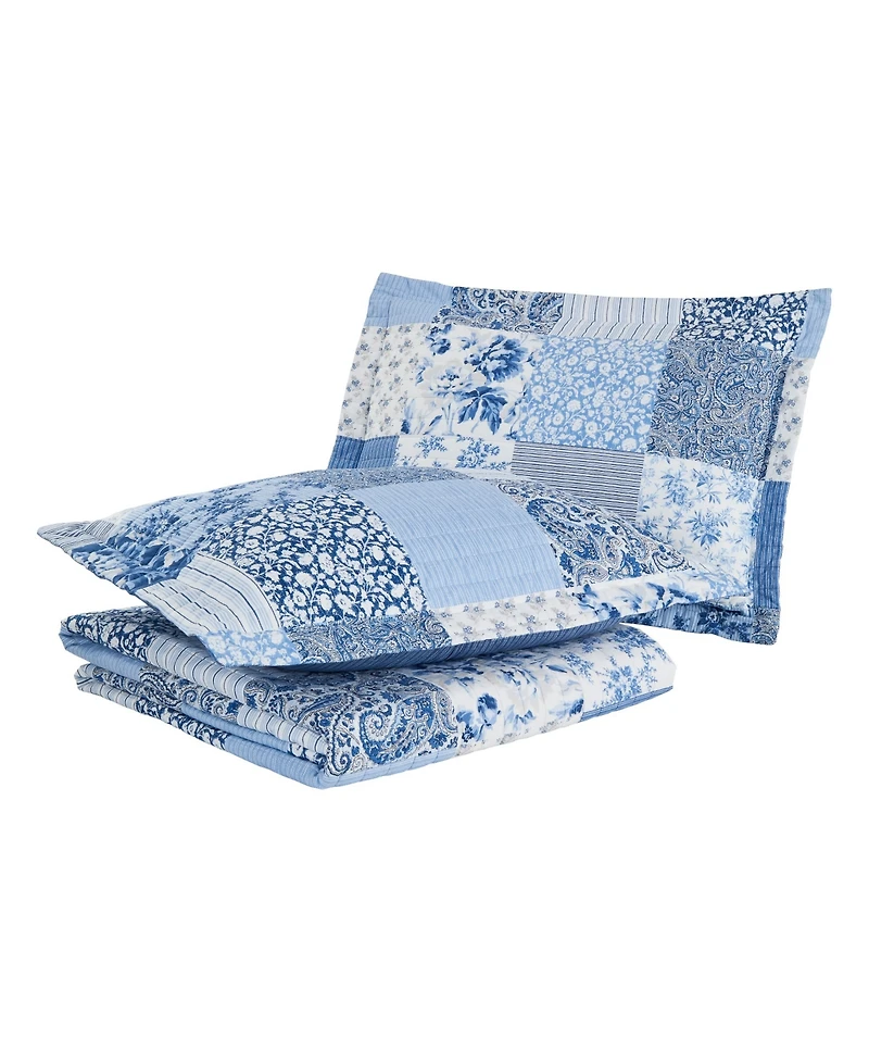 Laura Ashley Paisley Patchwork Reversible 2-Pc. Quilt Set, Twin