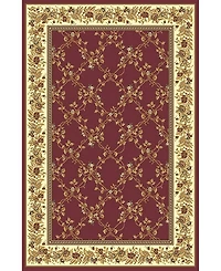 Closeout! Km Home 1427/1731/Burgundy Navelli Red 5'5" x 8'3" Area Rug