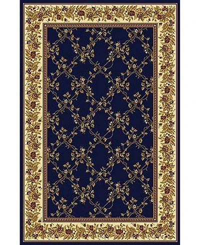 Closeout! Km Home 1427/1740/Navy Navelli Blue 3'3" x 5'4" Area Rug