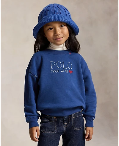 Polo Ralph Lauren Girls' 2T-6X Logo Fleece Sweatshirt