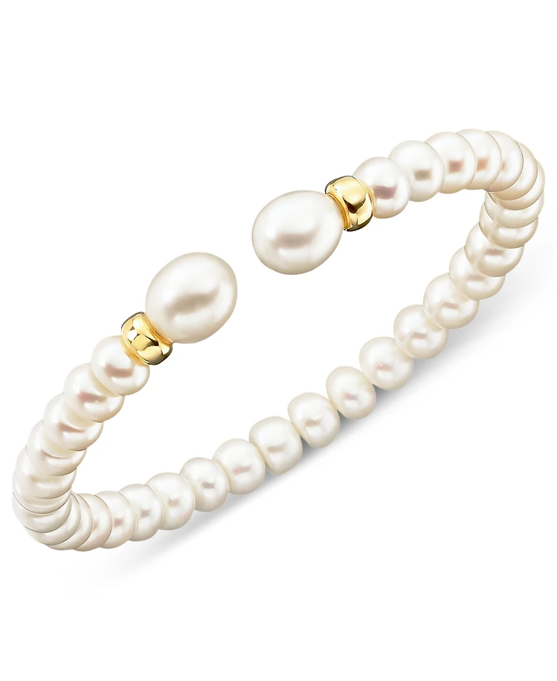 Cultured Freshwater Pearl (7mm) Rondelle Bracelet 14k Gold