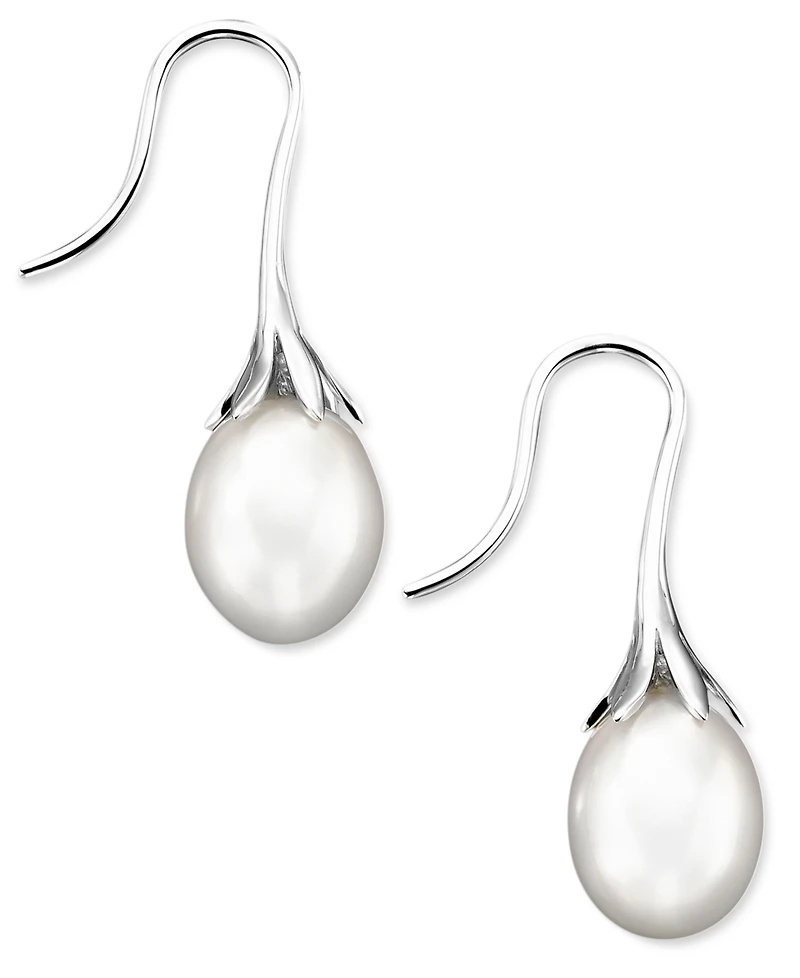 Cultured Freshwater Pearl Drop Earrings 14k Yellow Gold (Also Available White and Rose Gold)