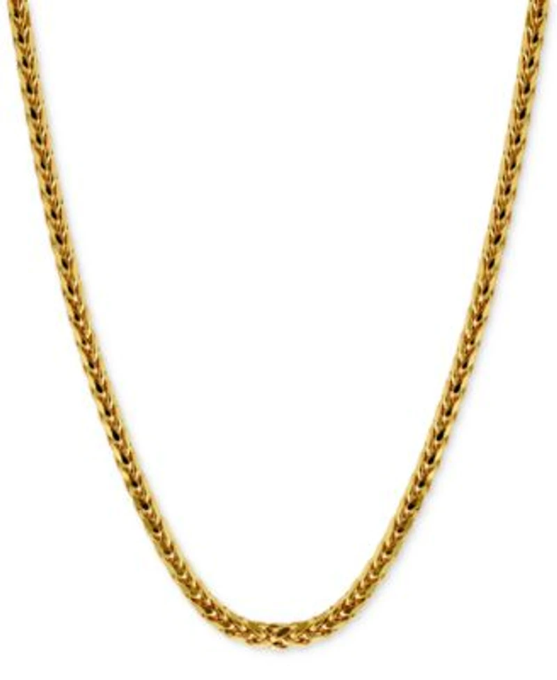 Polished Square Wheat Chain Necklace Collection In 14k Gold