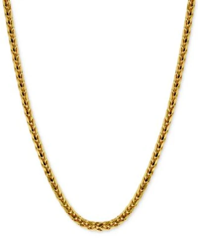 Polished Square Wheat Chain Necklace Collection In 14k Gold