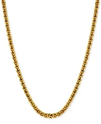 Polished Square Wheat Chain Necklace Collection In 14k Gold