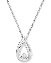Diamond Pendant Necklace (1/10 ct. t.w.) in 10k White Gold