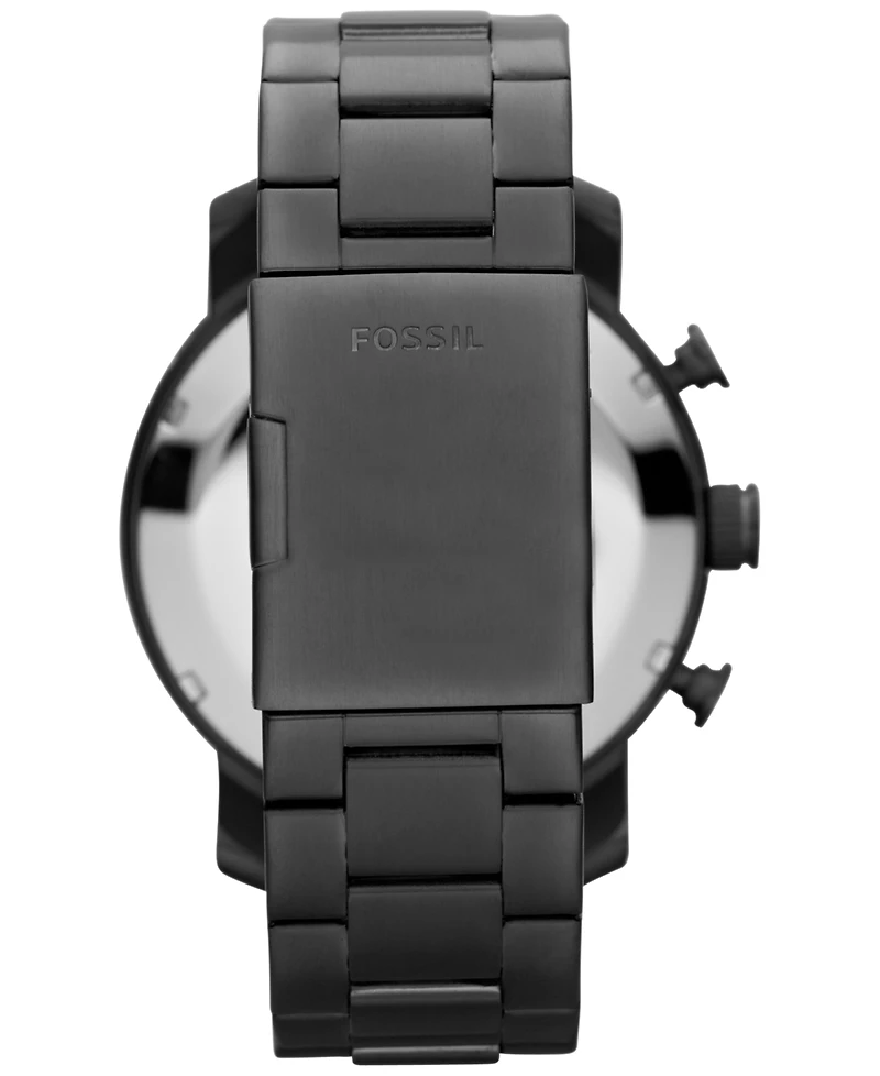 Fossil Men's Chronograph Nate Smoke Tone Stainless Steel Bracelet Watch 50mm JR1437