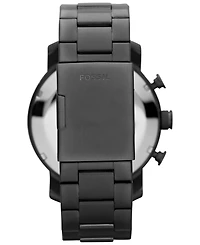 Fossil Men's Chronograph Nate Smoke Tone Stainless Steel Bracelet Watch 50mm JR1437