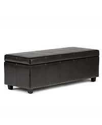 Rhodes Faux Leather Rectangular Storage Ottoman
