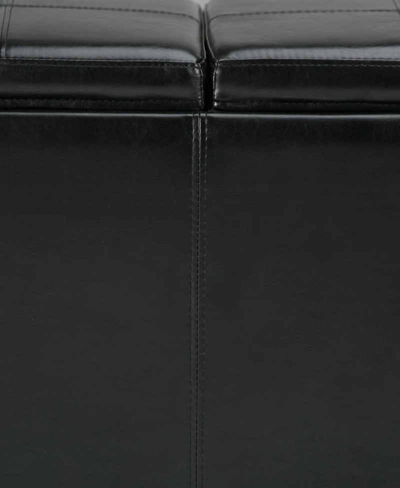 Avalon Faux Leather Storage Ottoman with 3 Trays