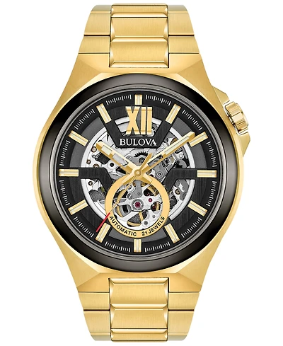 Bulova Men's Automatic Gold-Tone Stainless Steel Bracelet Watch 46mm 98A178