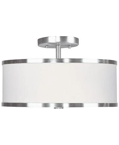 Livex Park Ridge Brushed Nickel 2-Light Ceiling Mount