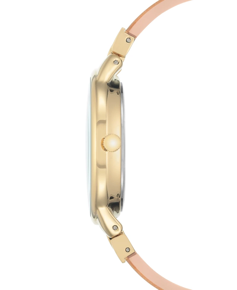 Anne Klein Women's Pink and Gold Shimmer Resin Bangle Bracelet Watch 36mm