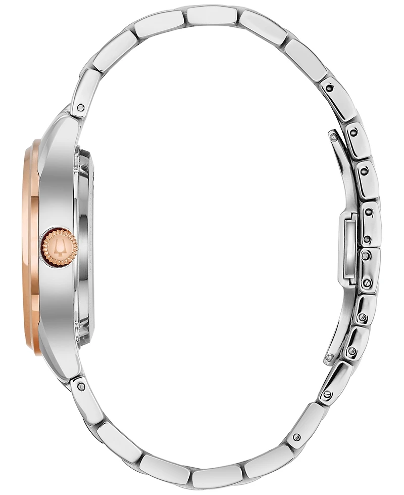 Bulova Women's Automatic Diamond Accent Two-Tone Stainless Steel Bracelet Watch 34mm 98P170