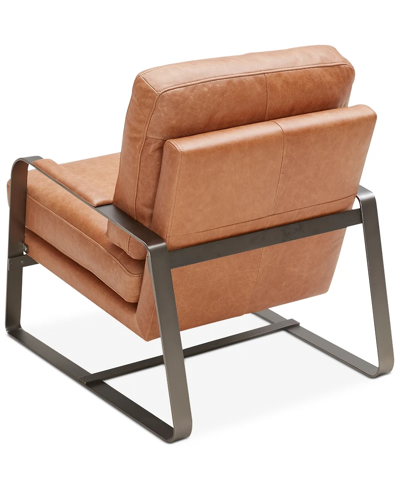 Jollene 27" Leather Accent Chair, Created for Macy's