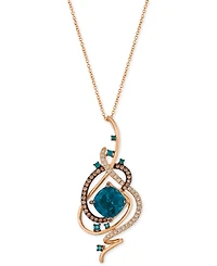 Le Vian Crazy Collection Deep Sea Blue Topaz (5-3/8 ct. t.w.) and Diamond (3/4 ct. t.w.) Pendant Necklace in 14k Rose Gold