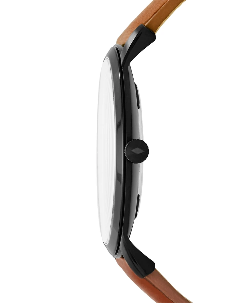 Fossil Men's The Minimalist Brown Leather Strap Watch 44mm FS5305