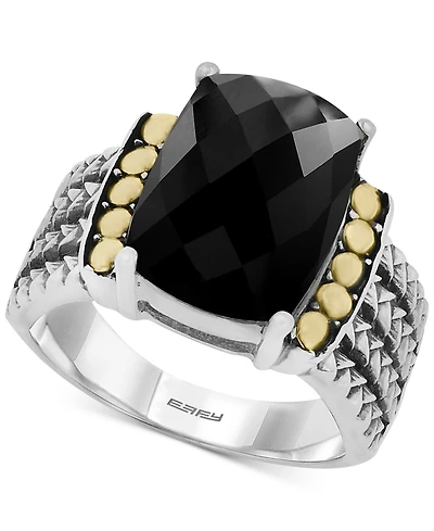 Eclipse by Effy Onyx Statement Ring in Sterling Silver & 18k Gold