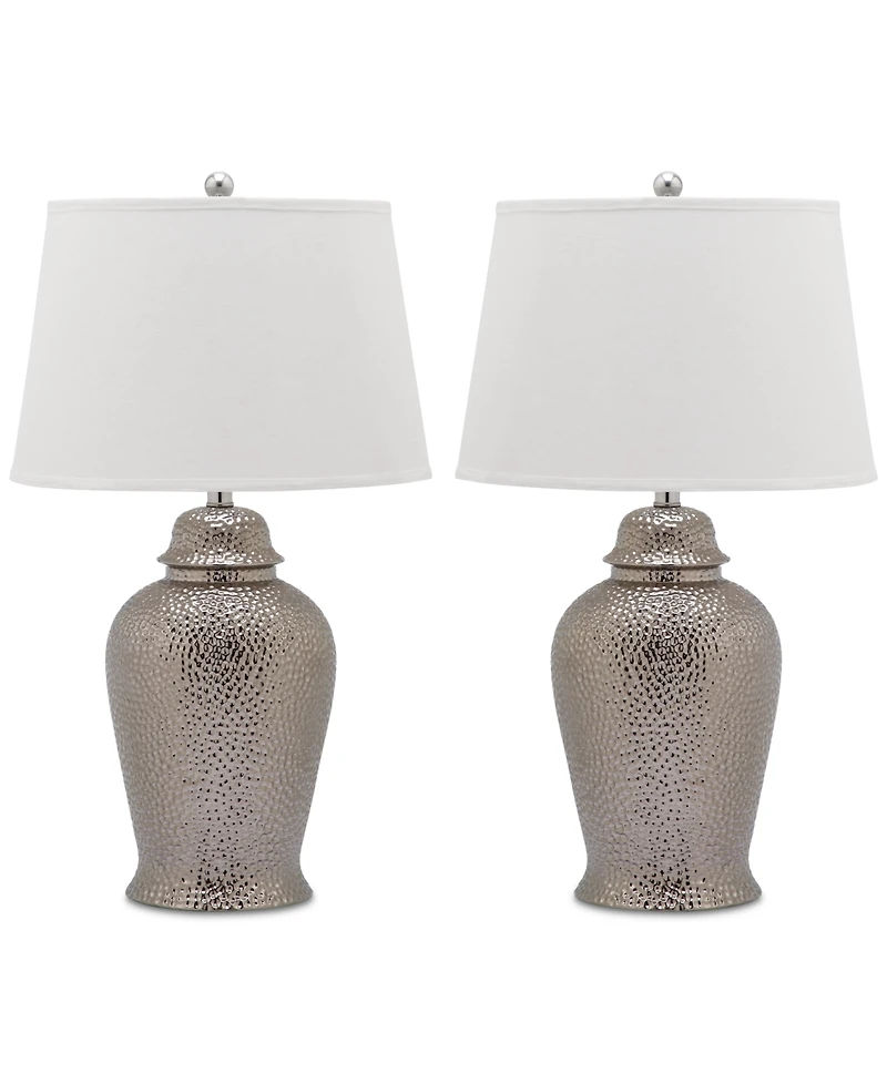 Safavieh Set of 2 Metallica Ginger Jar Ceramic Table Lamps