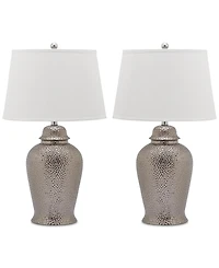Safavieh Set of 2 Metallica Ginger Jar Ceramic Table Lamps