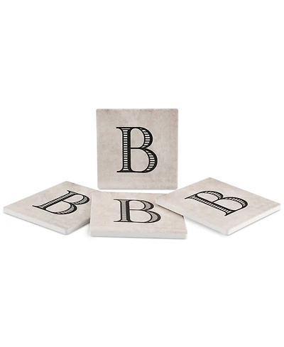 Thirstystone Vintage Monogram 4-Pc. Coaster Set