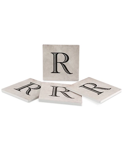 Thirstystone Vintage Monogram 4-Pc. Coaster Set