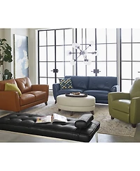 Myia 82" Tufted Back Leather Sofa, Created for Macy's