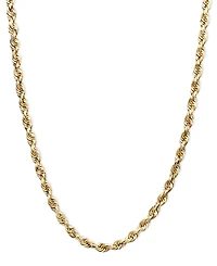 Lightweight Rope Chain 20" Necklace (1-3/4mm) in 14k Yellow Gold