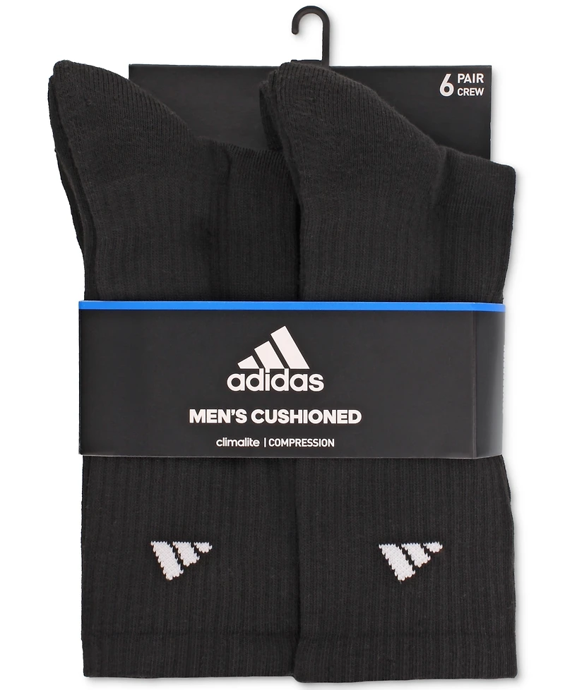 adidas Men's Cushioned Athletic 6-Pack Crew Socks