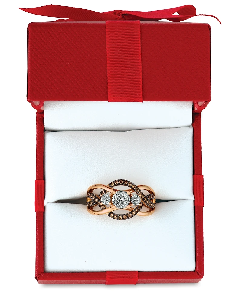 Le Vian Chocolatier Diamond Ring (3/8 ct. t.w.) 14k Rose Gold (Also Available Two-Tone White & Yellow or Gold)