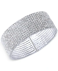 Anne Klein Silver-Tone Crystal Cuff Bracelet