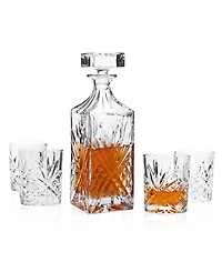 Godinger Dublin Crystal 5 Piece Decanter Whiskey Set